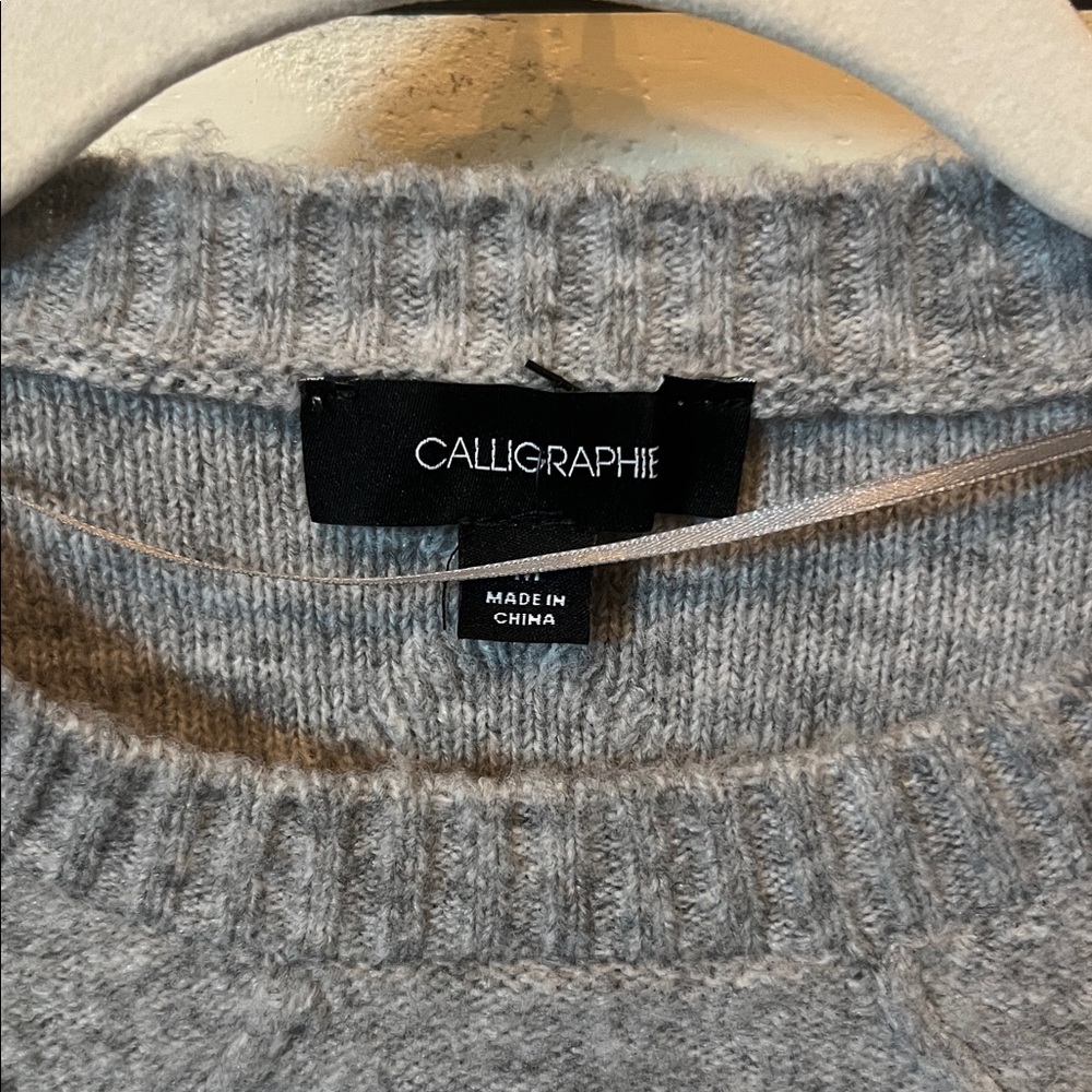 Classic Grey Bow Accent Sweater by CALICO & CO - Picture 2 of 4